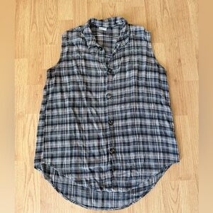 VTG 90s CP Shades Sleeveless Button Up Shirt Grunge Linen Oversized Size M